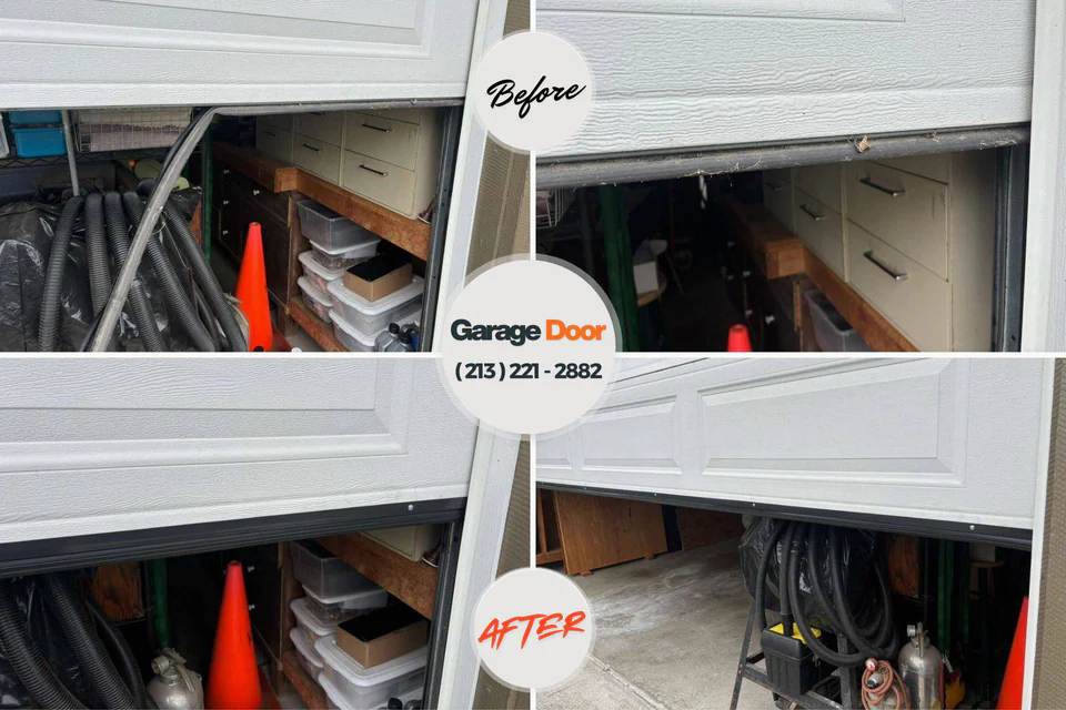 Before and after: garage door repair Point of Rocks, MD